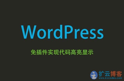 WordPress免插件实现代码高亮显示|扩云博客